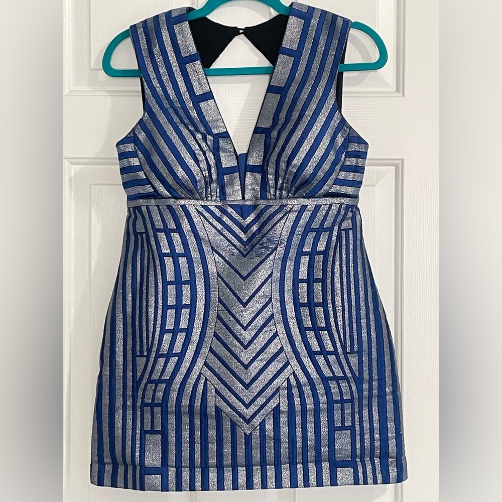 Party Robot Metallic Mini Dress